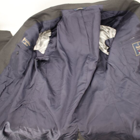 Brooks brothers sport coat men's 42R 1818 madison Saxxon wool striped gray - Picture 12 of 16